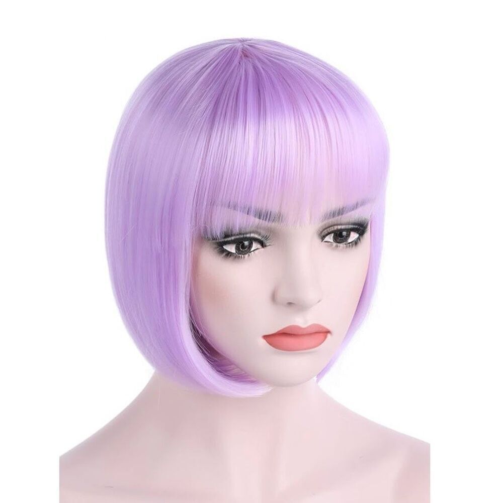 Onedor 10” Purple Lilac Bob Wig Flapper Cosplay Adjustable